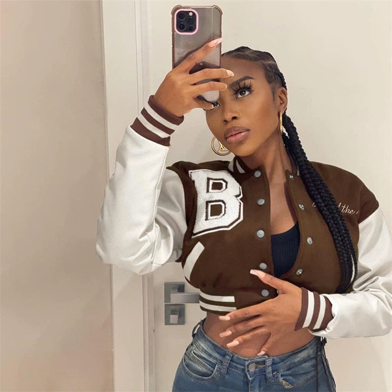 Women's Baseball Uniform Embroidered Jacket