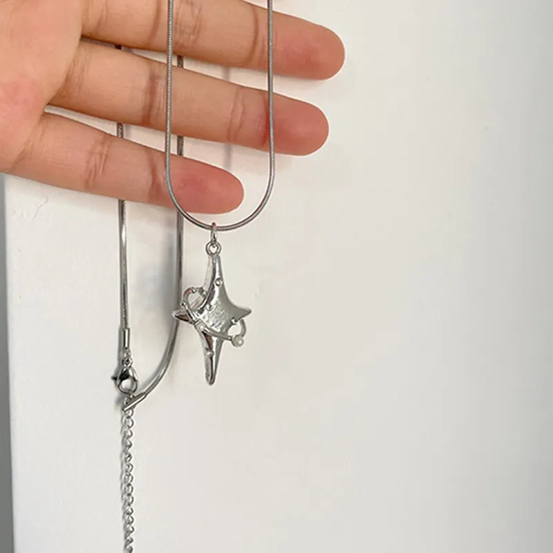 Iron Alloy Star Necklace