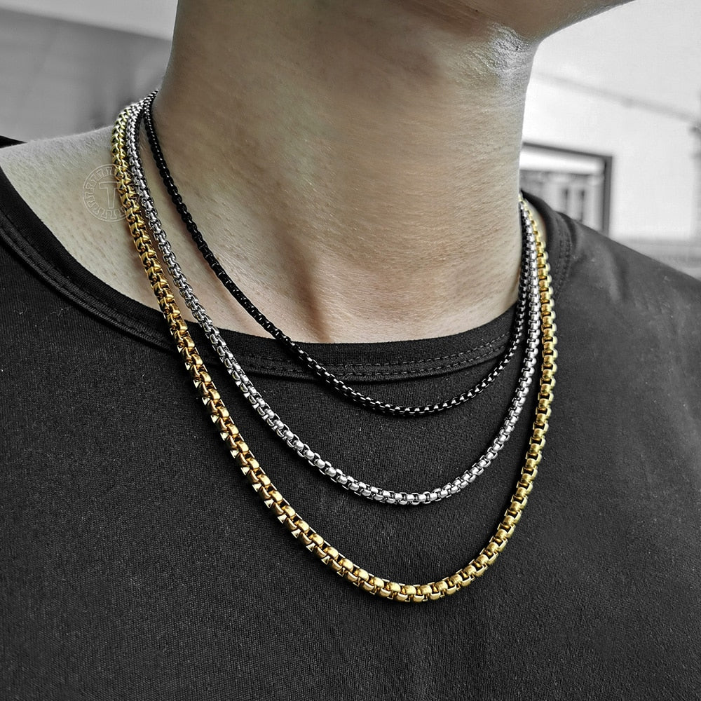 High Quality Gold, Black, and Silver Chains