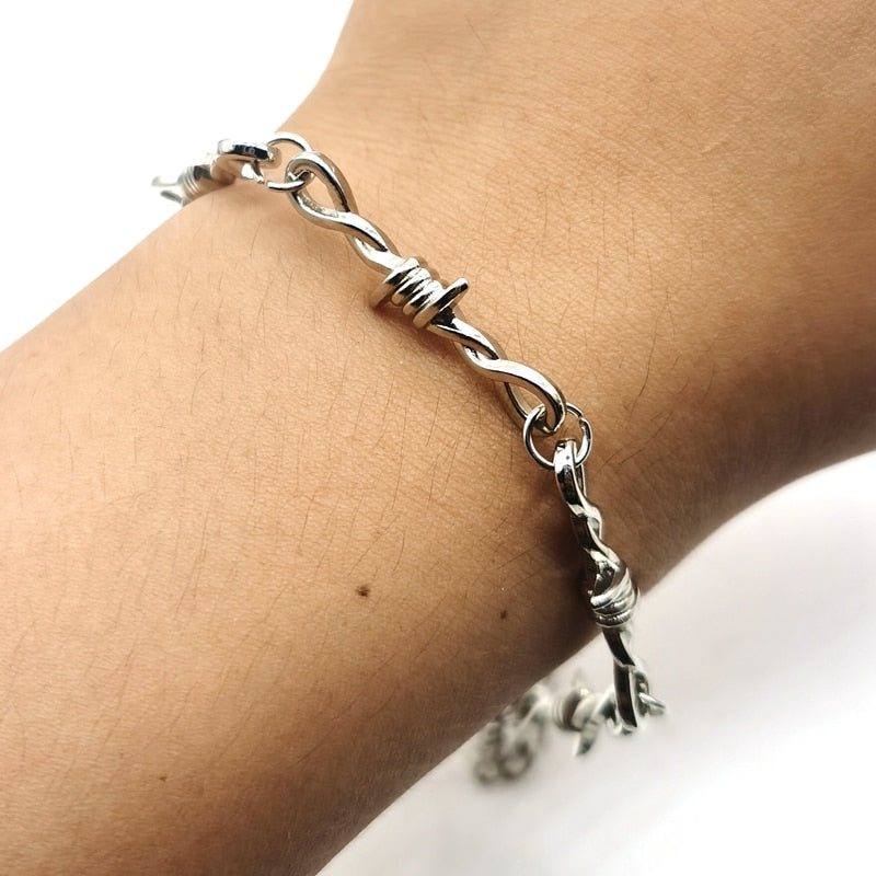 Small Wire Brambles Iron Unisex Choker Bracelet Women Hip-hop Gothic Punk Style Barbed Wire Little Thorns Bracelet Choker Gifts