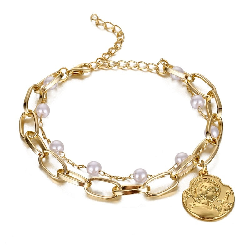 Summer Boho Butterfly Anklet For Women Multilayer Crystal Ankle Bracelet Foot Chain Leg Bracelet Beach Accessories Jewelry