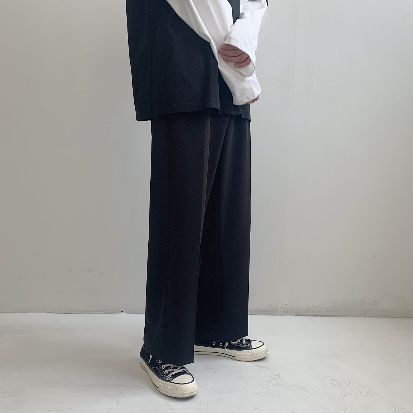 Grey/Black Loose Fit Trousers