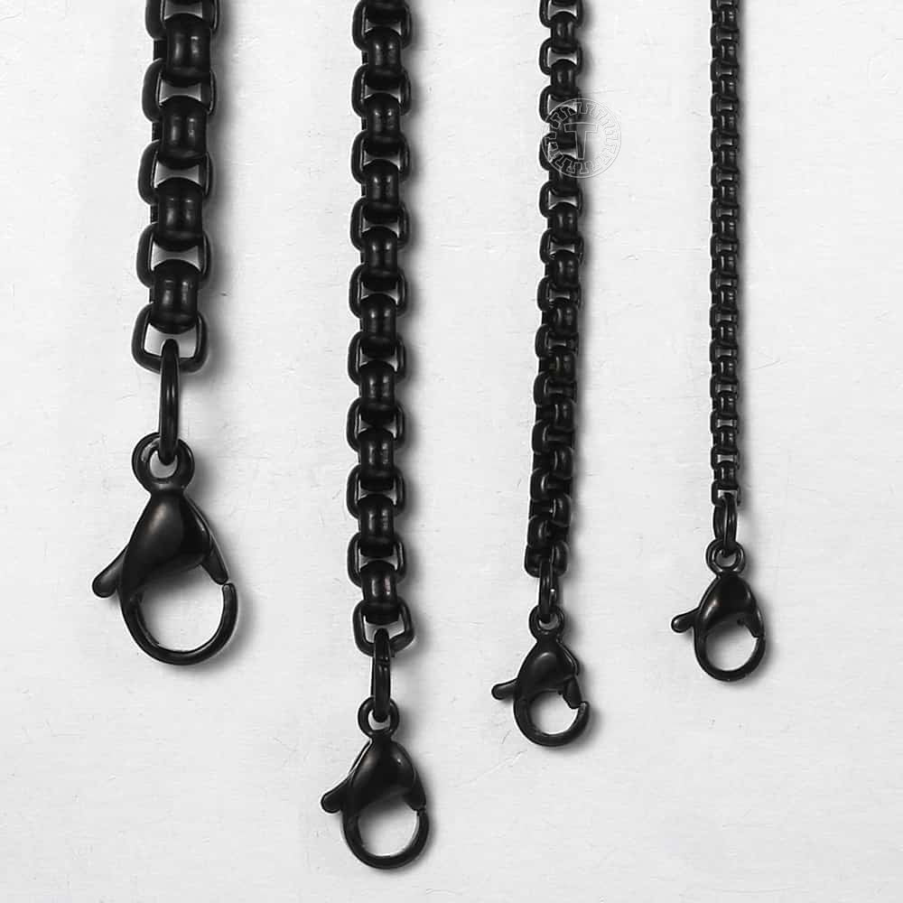High Quality Gold, Black, and Silver Chains