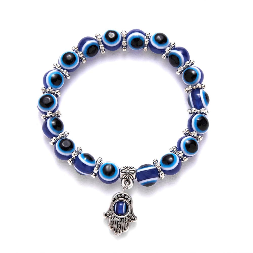 Turkish Lucky Evil Eye Bracelets Blue Evil Eye Bead Bracelet Men Women Handmade Lucky Jewelry Charm Bracelet Female Dropshipping