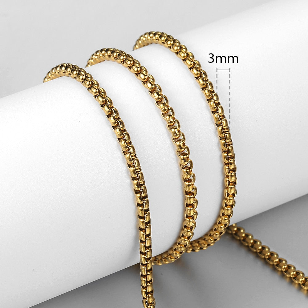 High Quality Gold, Black, and Silver Chains