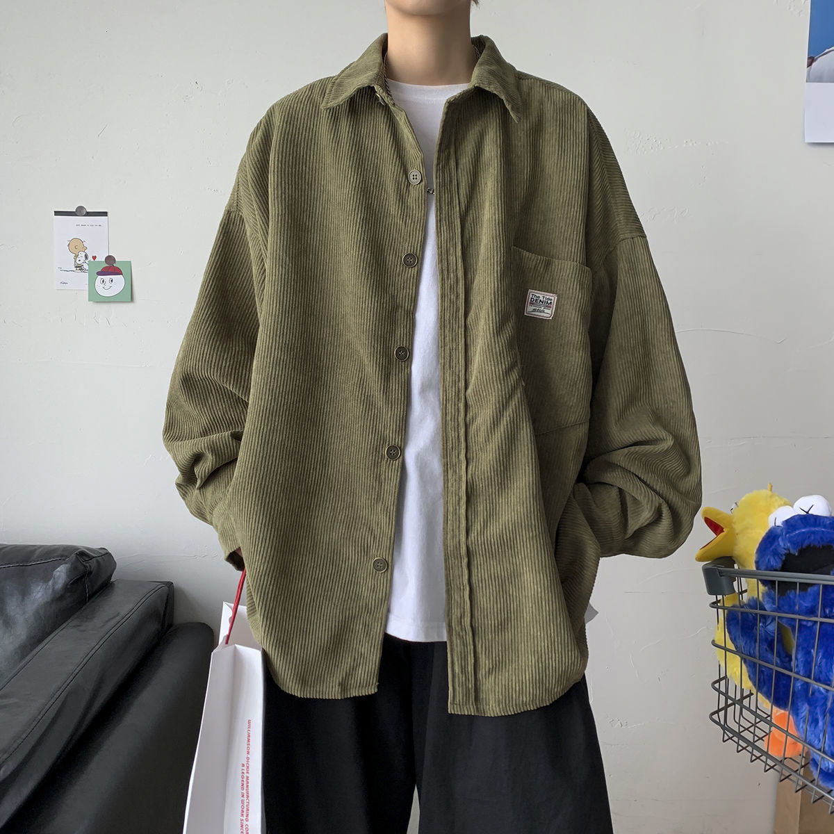 Corduroy Long Sleeve Button Up