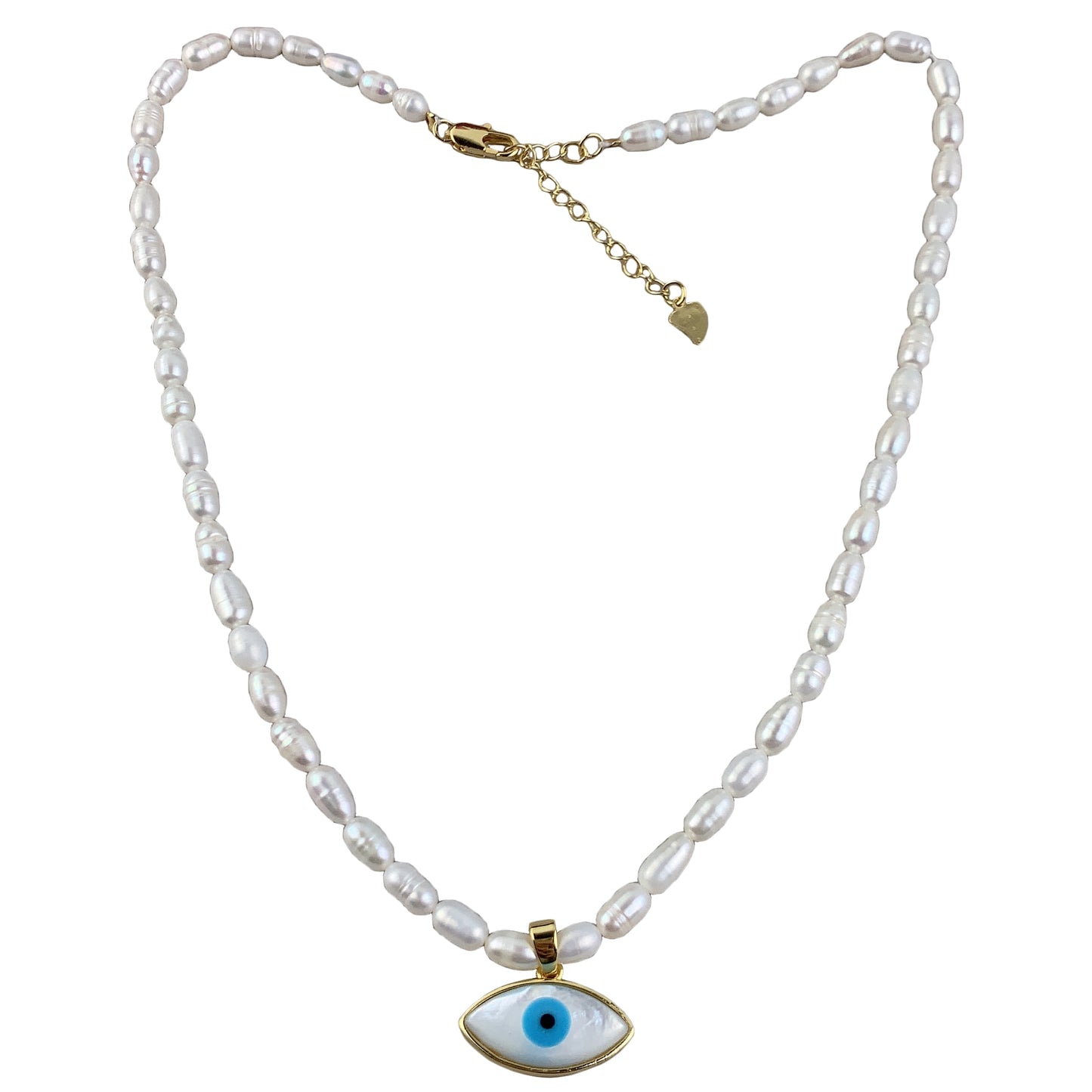 Natural Pearl Evil Eye Necklace Fashion Mother Of Pearl Shell Pendant Beaded Necklaces For Women 2021Gifts Jewelry