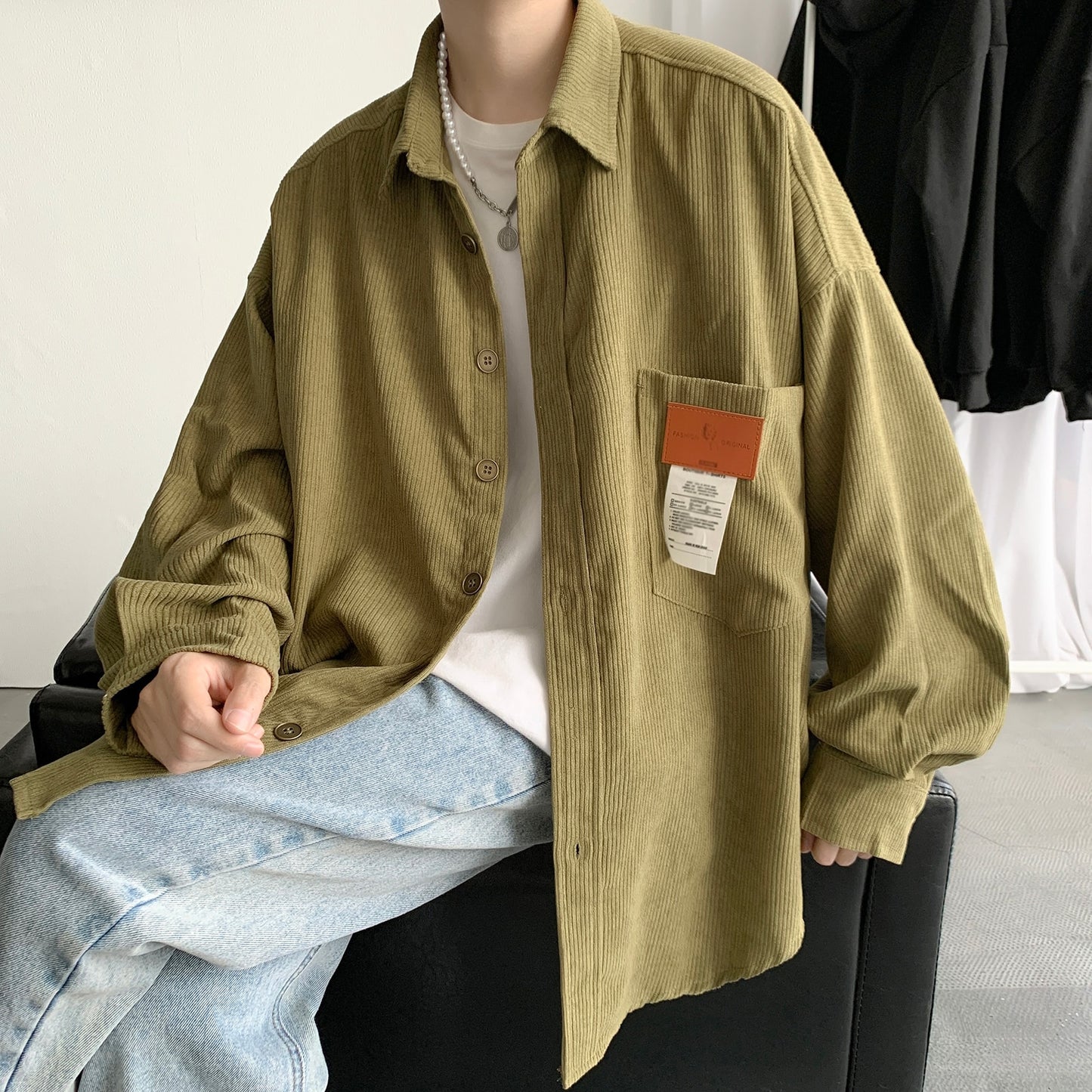Corduroy Long Sleeve Button Up