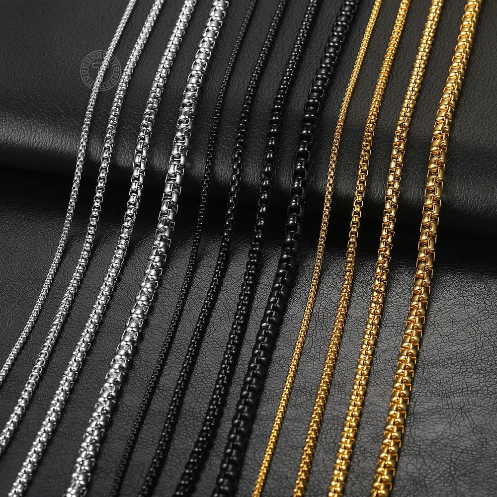 High Quality Gold, Black, and Silver Chains