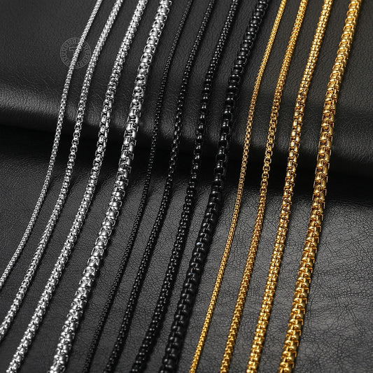 High Quality Gold, Black, and Silver Chains