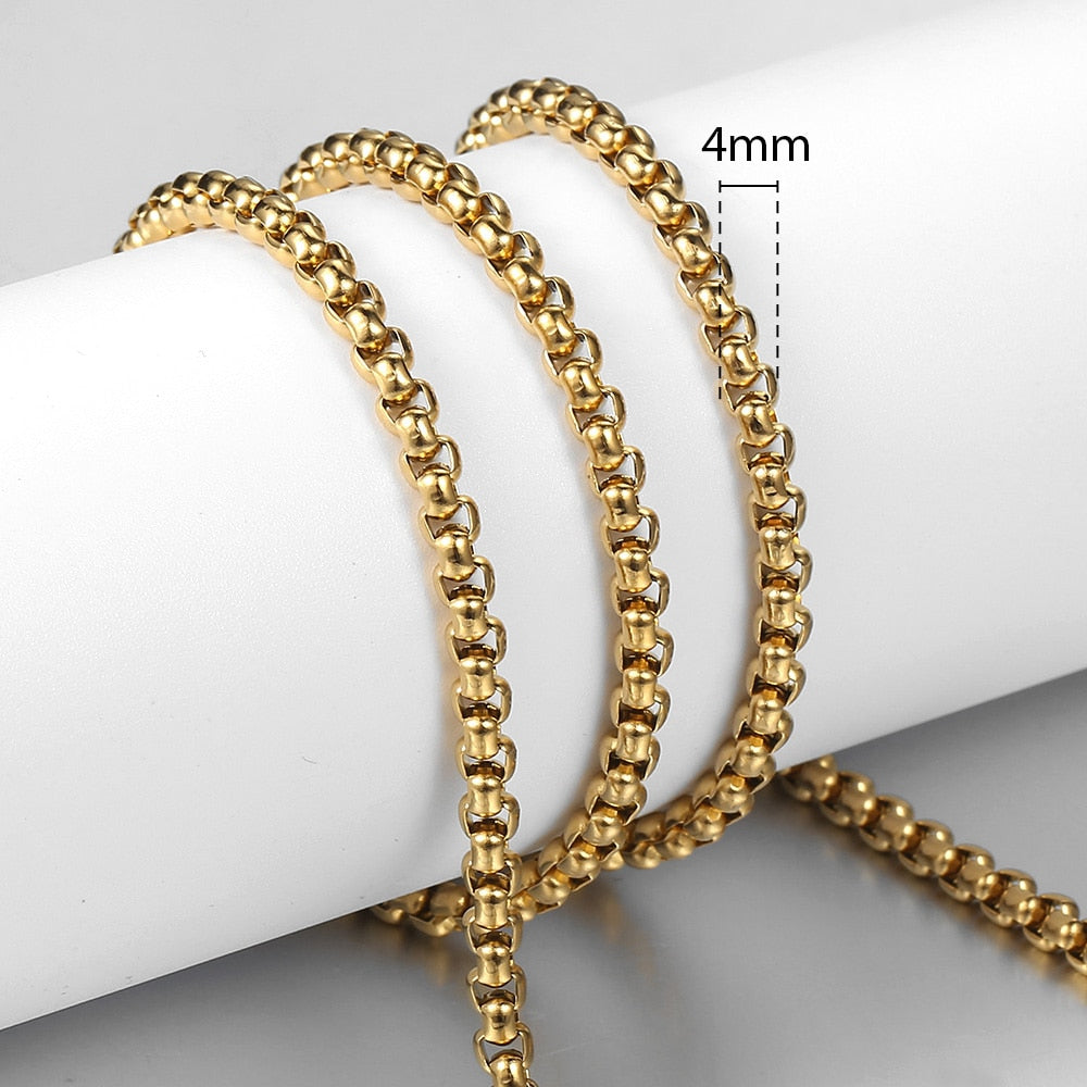 High Quality Gold, Black, and Silver Chains