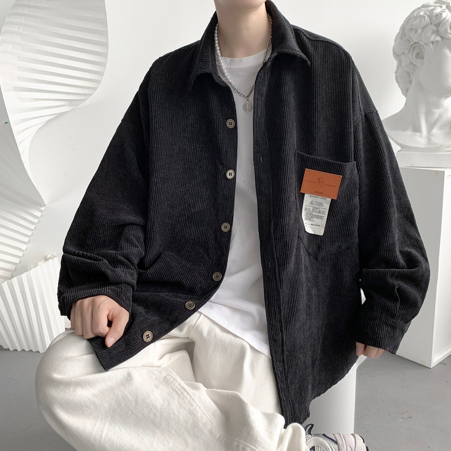 Corduroy Long Sleeve Button Up