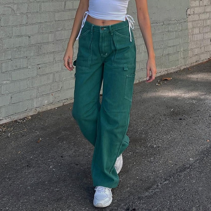High Waisted Streetwear Cargo Pants