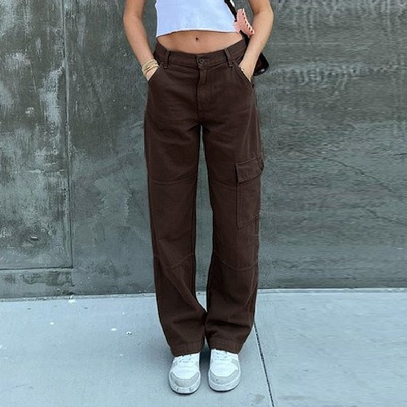 High Waisted Streetwear Cargo Pants