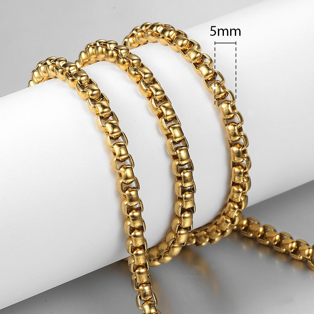 High Quality Gold, Black, and Silver Chains