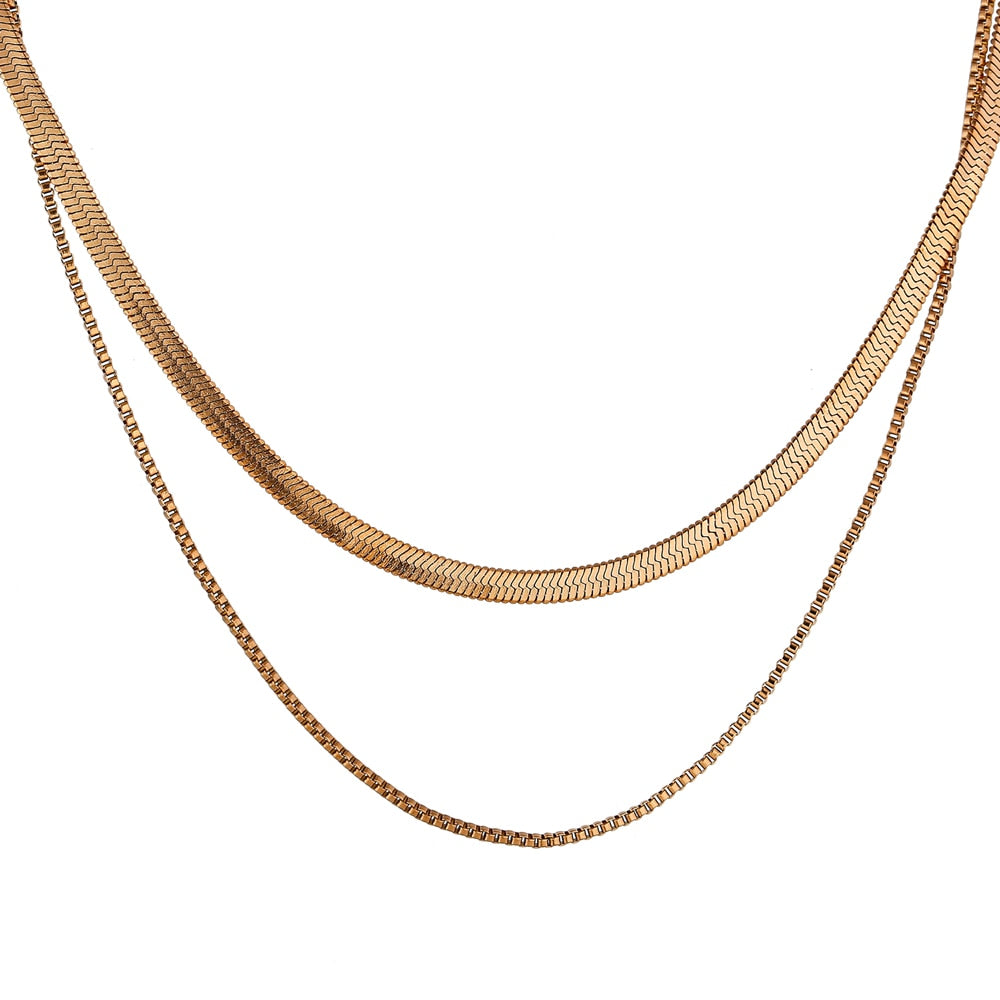 Gold, Silver, and Rose Gold, Snake Chains.
