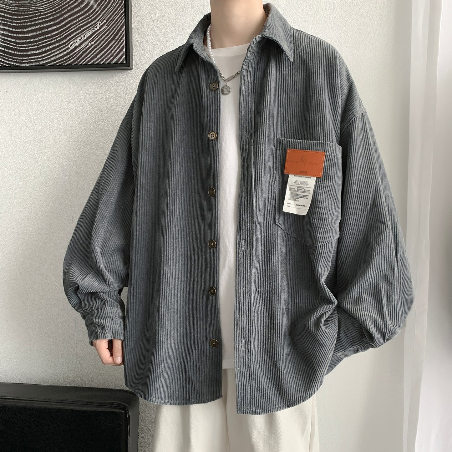Corduroy Long Sleeve Button Up