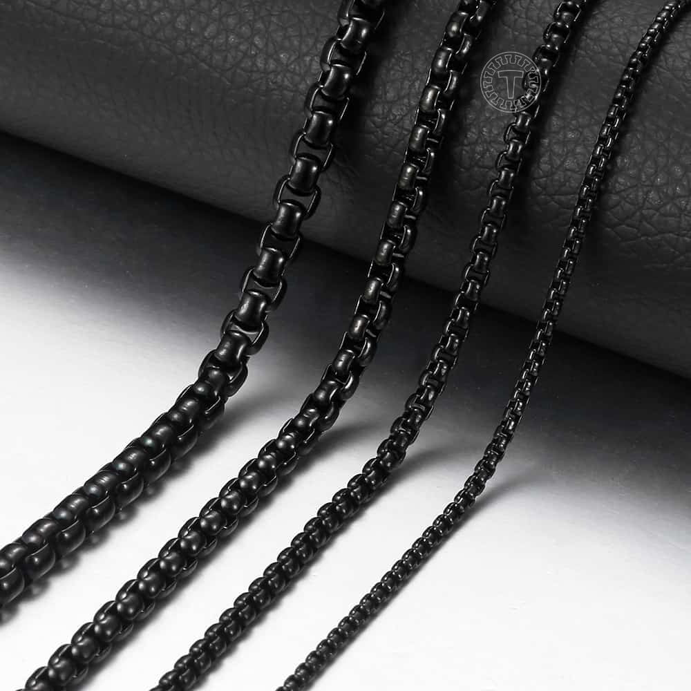 High Quality Gold, Black, and Silver Chains