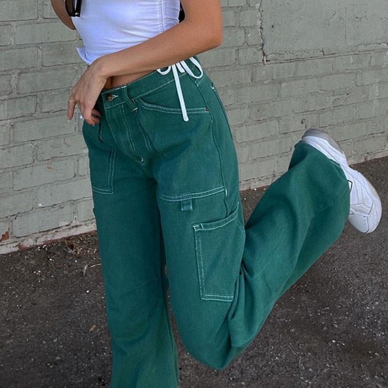 High Waisted Streetwear Cargo Pants