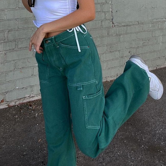 High Waisted Streetwear Cargo Pants