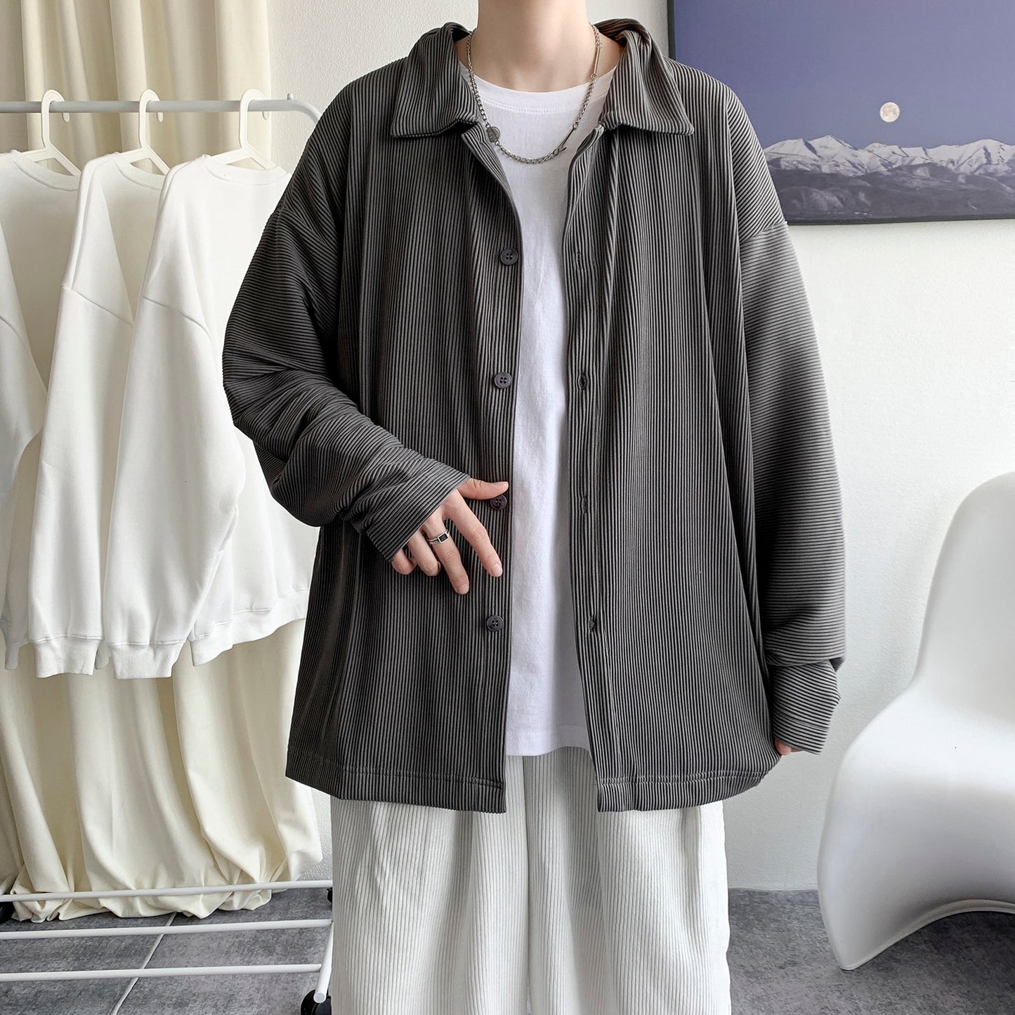 Corduroy Long Sleeve Button Up