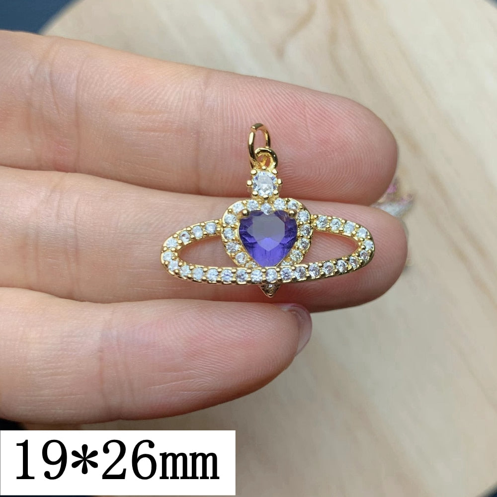 2022 Fashion Zircon Love Heart Peace Dove Bird Pendants Charms For Jewelry Making DIY Necklace Earrings Accessories Wholesale
