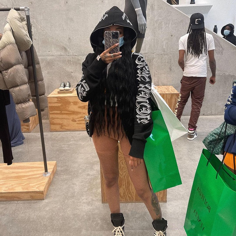 Y2K Letter Print Hoodie
