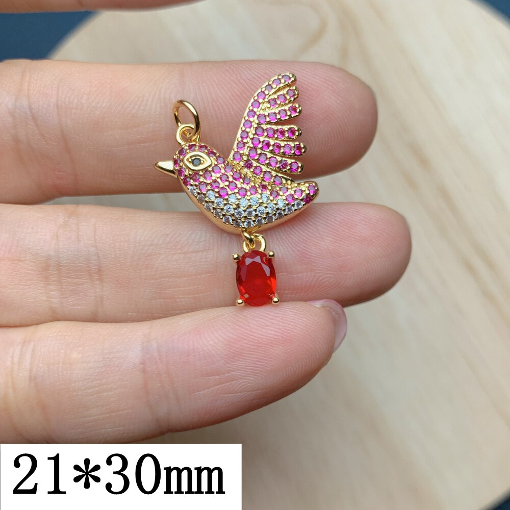 2022 Fashion Zircon Love Heart Peace Dove Bird Pendants Charms For Jewelry Making DIY Necklace Earrings Accessories Wholesale