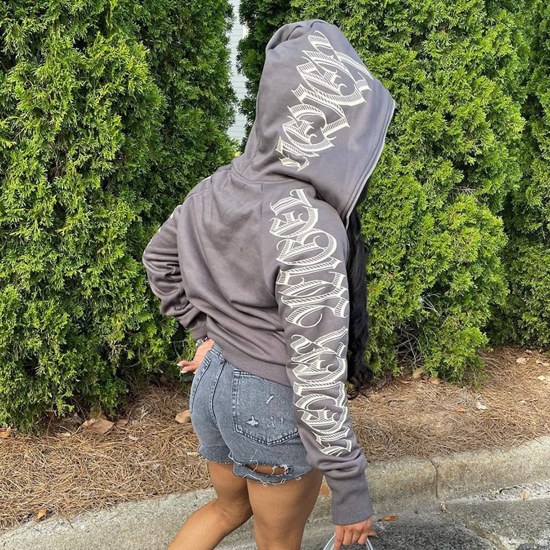 Y2K Letter Print Hoodie