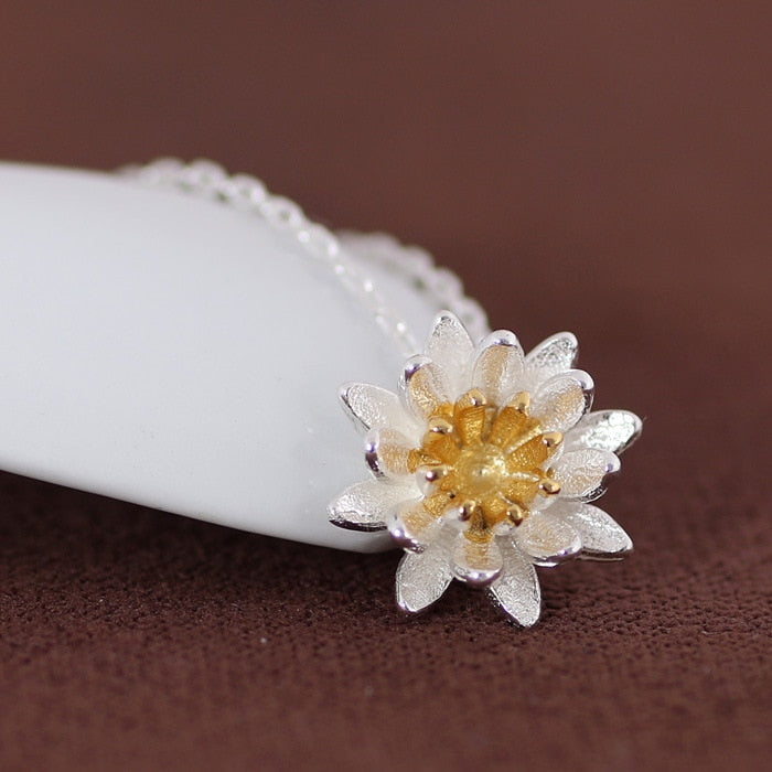 Blossoming Lotus Silver Necklace