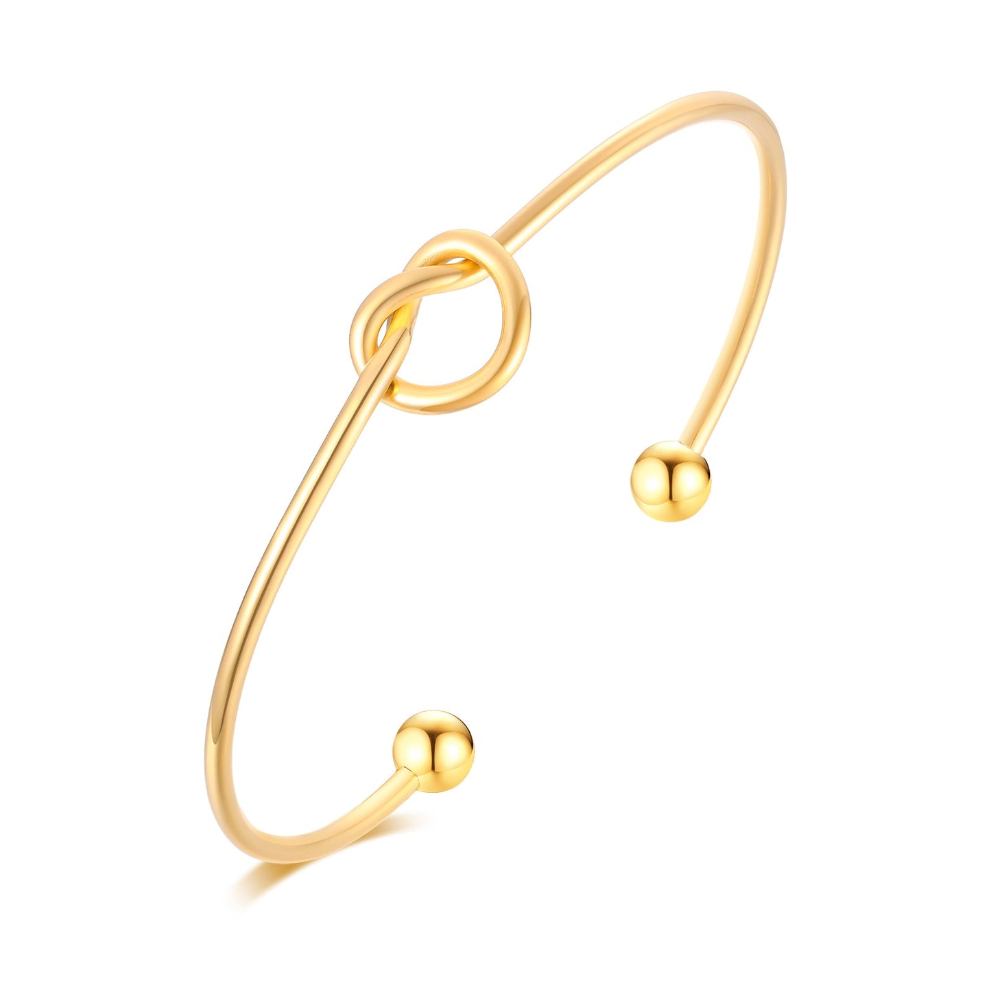 Trendy Round Circular Open Knot Cuff Bangle Bracelets For Women Elegant GoldColor Jewelry Noeud Armband Pulseiras
