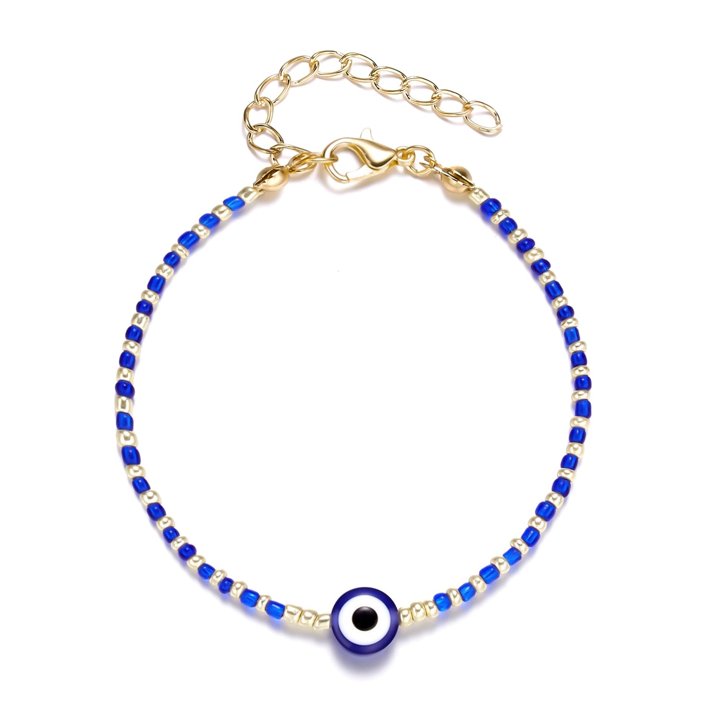Turkish Lucky Evil Eye Bracelets Blue Evil Eye Bead Bracelet Men Women Handmade Lucky Jewelry Charm Bracelet Female Dropshipping