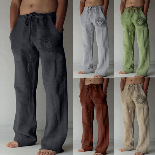 Oversized Men's Casual Wear Sun Print Sweatpants