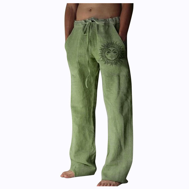 Oversized Men's Casual Wear Sun Print Sweatpants