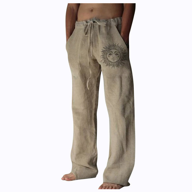 Oversized Men's Casual Wear Sun Print Sweatpants