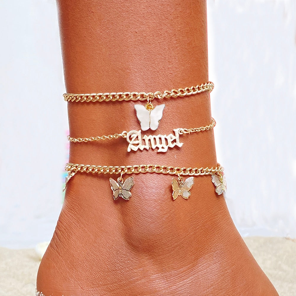 FNIO Bohemia Chain Anklets for Women Foot Accessories 2021 Summer Beach Barefoot Sandals Bracelet ankle on the leg Female