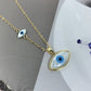 Fashion Blue Marquise Evil Eye Pendant Necklace Women Gold Plated Chain Natural MOP Pearl Shell Charm Choker For Girl Jewelry