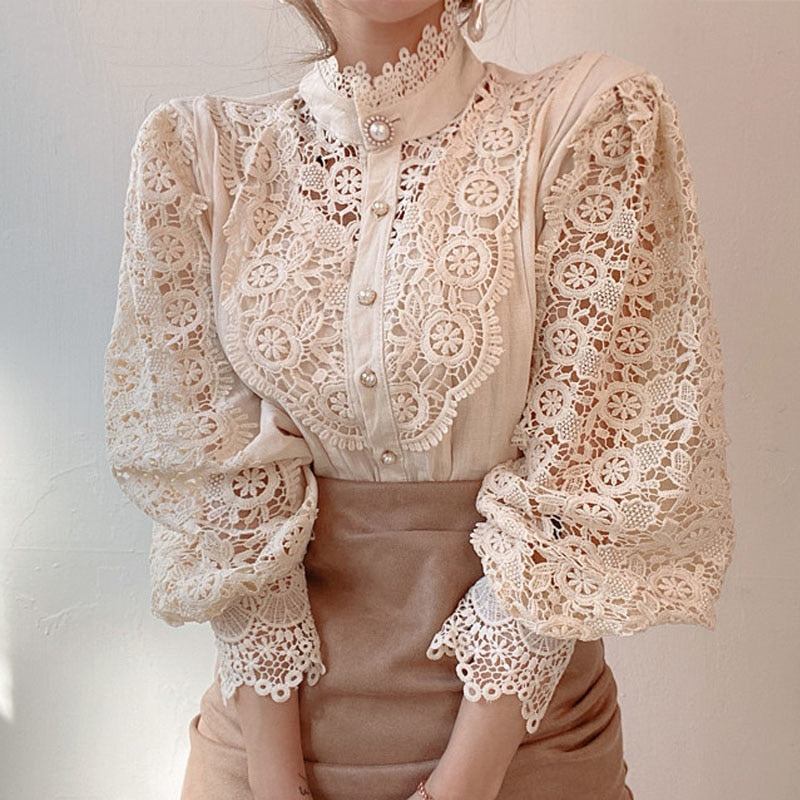 Vintage Victorian Lace Blouse Vintage Roman Numeral Rings