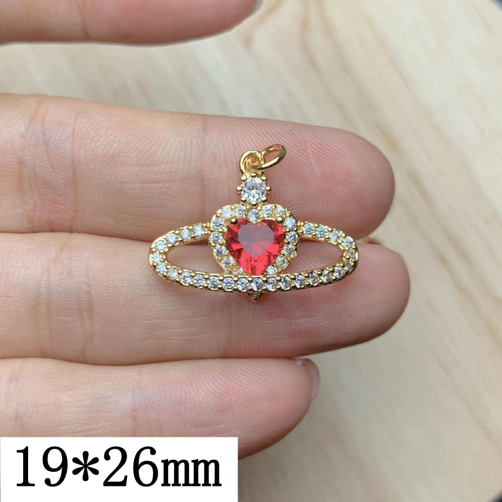 2022 Fashion Zircon Love Heart Peace Dove Bird Pendants Charms For Jewelry Making DIY Necklace Earrings Accessories Wholesale