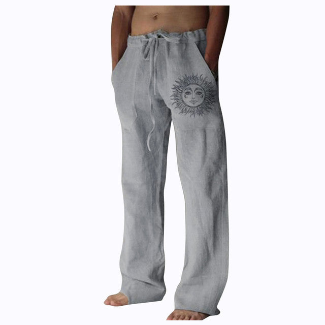 Oversized Men's Casual Wear Sun Print Sweatpants