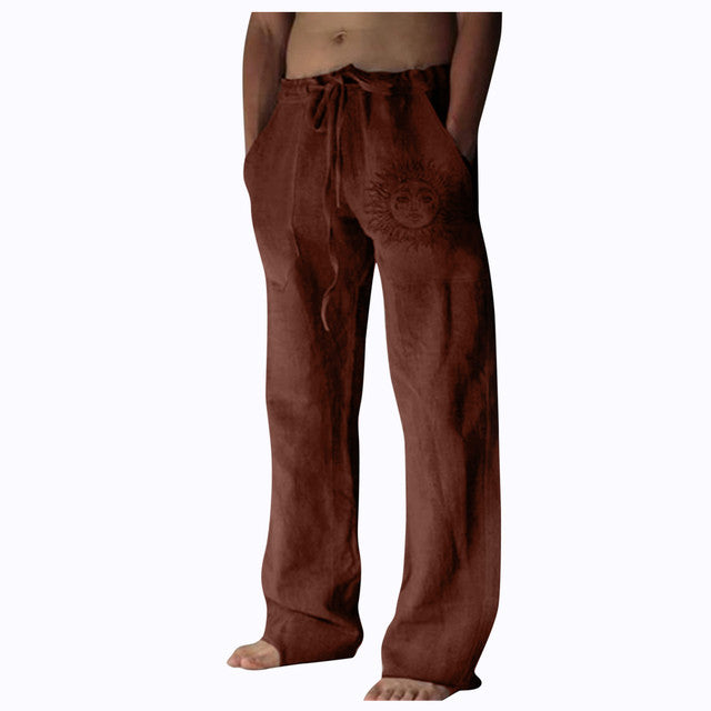 Oversized Men's Casual Wear Sun Print Sweatpants